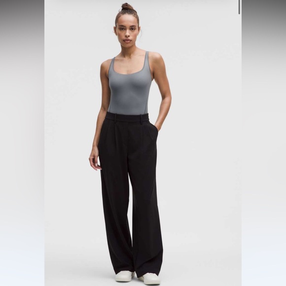 Tops - Lululemon Wundermost Soft Nulu Square-Neck Sleeveless Bodysuit Solar Grey L